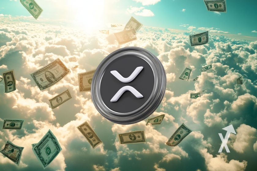 XRP cryptocurrency symbol on circle.