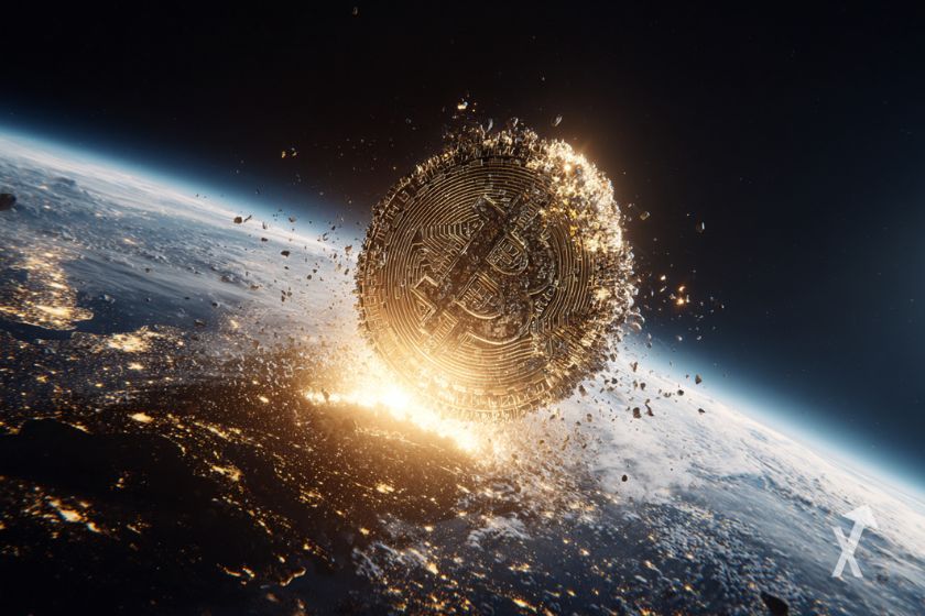 "Massive Bitcoin crashing onto Earth from space"
