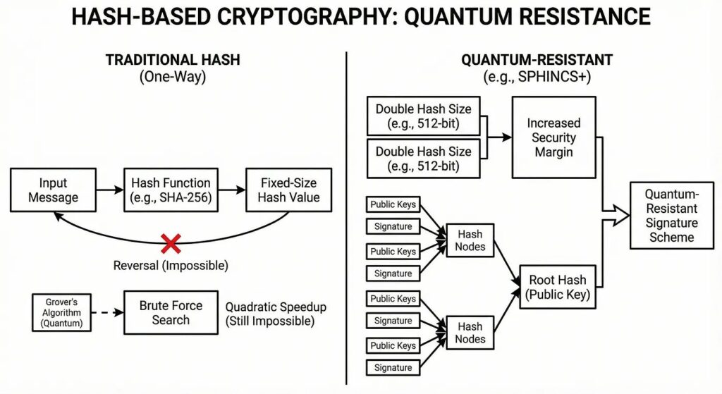 Illustration of a quantum computer potentially attacking Bitcoin